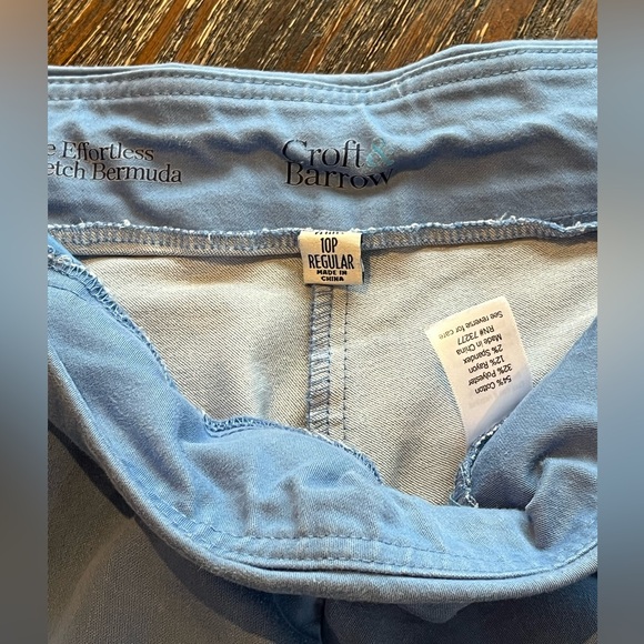 Light blue stretch Bermuda shorts petite 10 - Picture 2 of 5